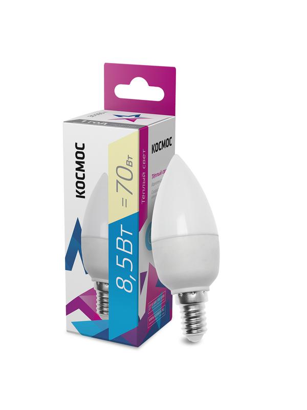 Лампа светодиодная CN 8.5Вт 220В E14 3000К Космос LkecLED8.5wCNE1430