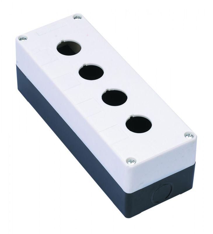 Пост кнопочный 4-м КП-101 d22мм с кабел. вводом для устройств сигнализации и управления пластик. бел. SchE 25504DEK