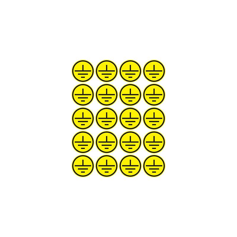 Наклейка знак электробезопасности "Заземление" d20мм (20шт на листе) Rexant 56-0010