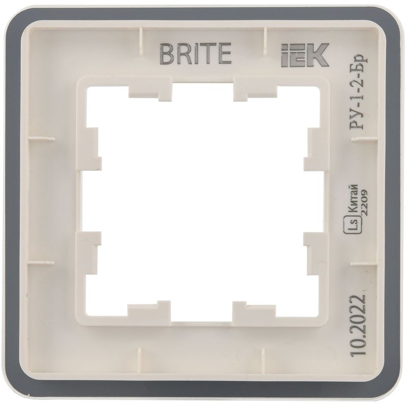 Рамка 1-м BRITE РУ-1-2-Бр стекло бел. RE IEK BR-M12-G-41-K01