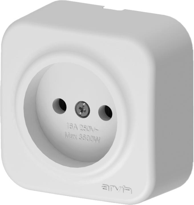 Розетка 1-м СП ARIA 16А IP20 без заземл. бел. ARVIA 25 01 1000 215