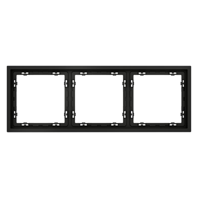 Рамка 3-м S70 пластик. черн. матов. Voltum VLS100308