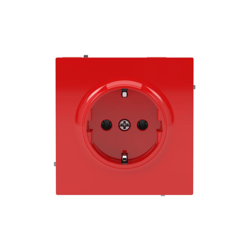 Розетка силовая KANT 2P+E без шторки красн. сатин DKC 7001033