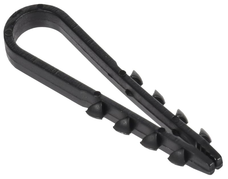 Дюбель-хомут 5х10мм для круглого кабеля нейлон черн. (уп.100шт) GENERICA UDH13-05-10-100-K02-G