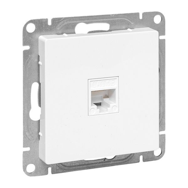 Розетка компьютерная СП Эпика RJ45 кат.5 механизм бел. EKF UP1-SOW-RJ45-5