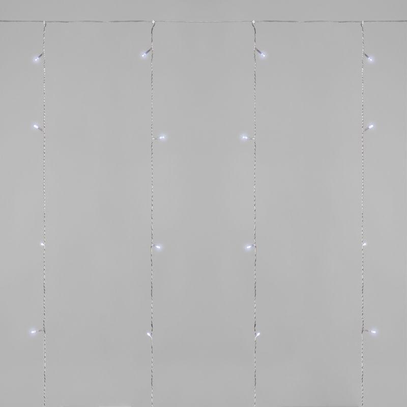 Гирлянда светодиодная занавес 1.5х1.5м 64 LED бел. прозр. ПВХ IP20 свечение с динамикой 220В не соединяется с контроллером Neon-Night 235-405