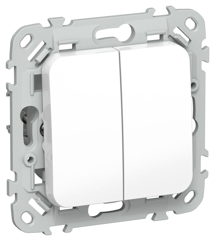Выключатель проходной 2-кл. СП FLITE ВС62-1-0-ФлБ 10А механизм бел. IEK FI-V22-0-10-1-K01