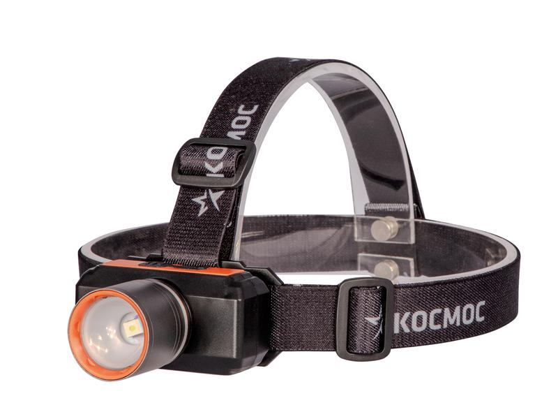 Фонарь налобный аккум. 10Вт Laser LED/ 1200мА.ч ABS пластик + алюм. КОСМОС (KOC534Lit)