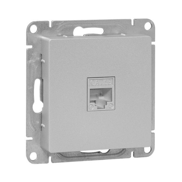 Розетка компьютерная 1-м СП Эпика RJ45 кат.5 механизм алюм. EKF UP1-SOA-RJ45-5