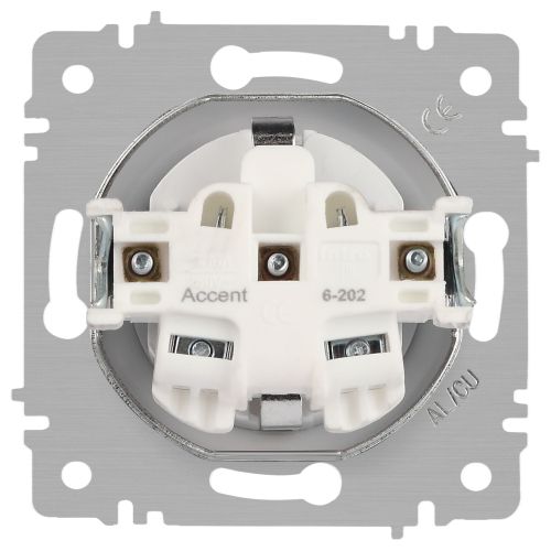 Розетка 1-м СП Accent 6-202-01М 16А IP20 250В 2P+E Schuko бел. матов. Intro Б0063681