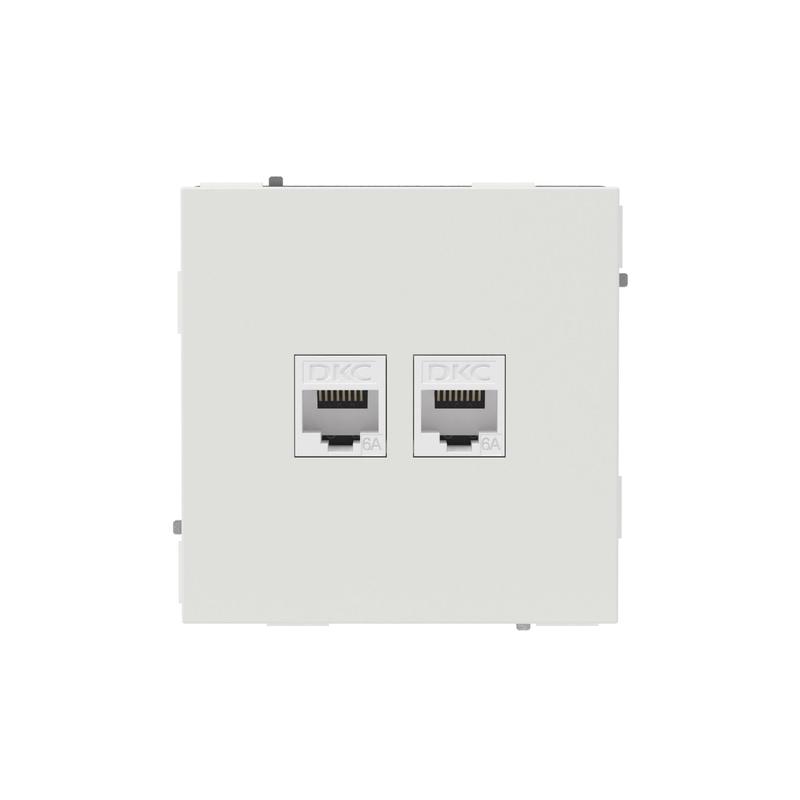Розетка компьютерная 2-м KANT RJ45 кат.6A без шторки бел. песок DKC 7010674