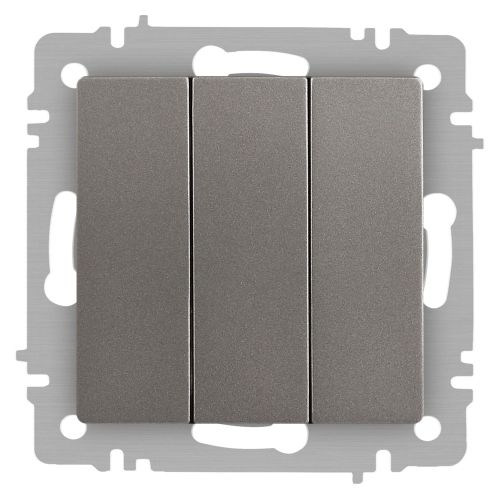 Выключатель 3-кл. СП Accent 6-106-09 10А IP20 250В AL/CU титан Intro Б0063549