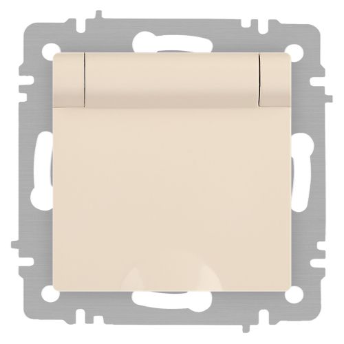 Розетка 1-м СП Accent 6-203-02 16А IP20 250В 2P+E Schuko с крышкой сл.кость Intro Б0063716