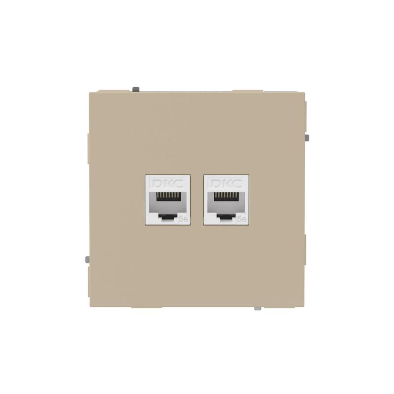 Розетка компьютерная 2-м KANT RJ45 кат.5E без шторки ванильн. марципан DKC 7015664