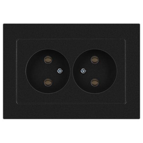 Розетка 2-м СП Accent 6-204-05 16А IP20 250В 2P AL/CU антрацит Intro Б0063465