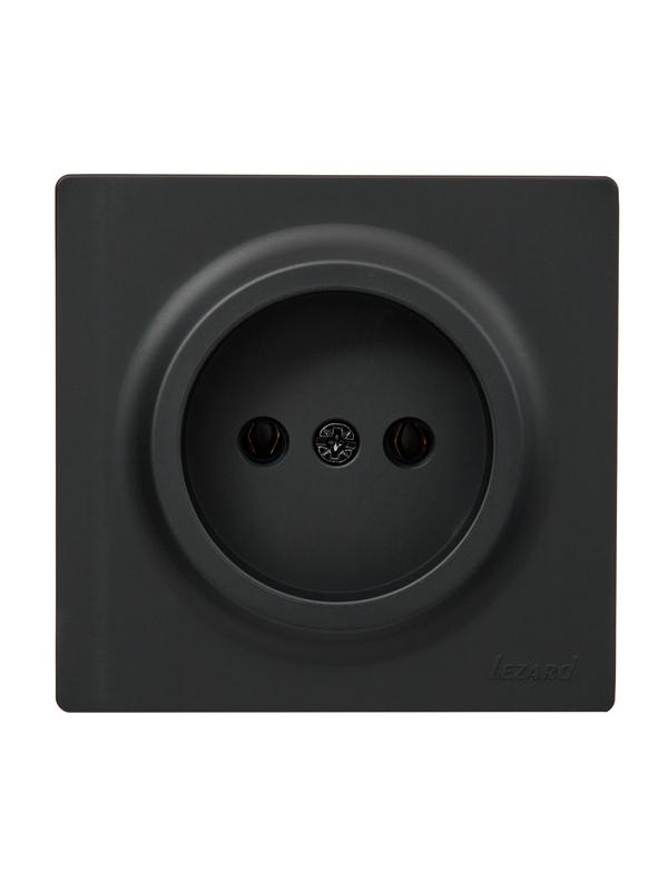 Розетка 1-м ОП LETO без заземл. ПБТ черн. бархат LEZARD 752-4200-121B