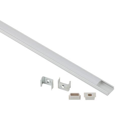 Комплект с накладным анодированным профилем 1506-1m 15х6мм. 1м САВ262 сереб. Эра Б0062757