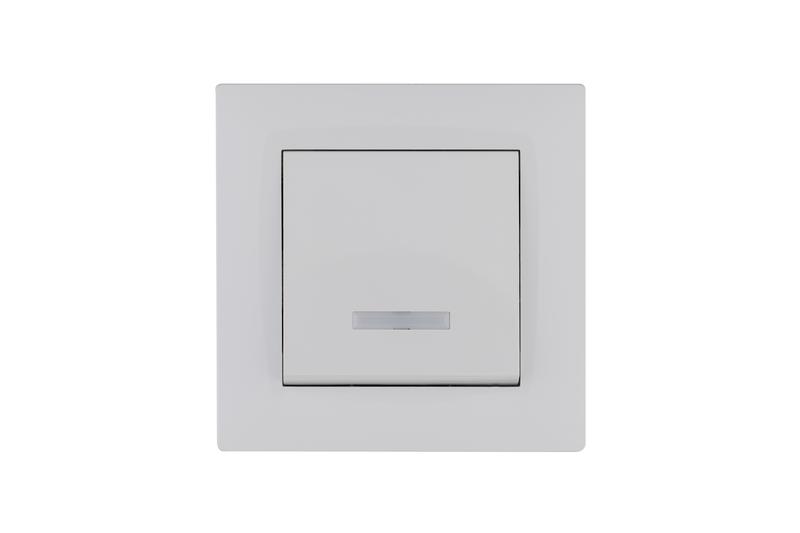 Выключатель 1-клав. с подсветкой Karea RIZZ бел. Makel 88001021