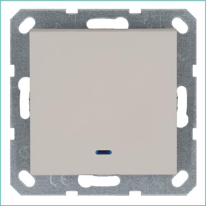 Выключатель 1-кл. 10А IP20 с подсветкой механизм тауп Jasmart G3011NT