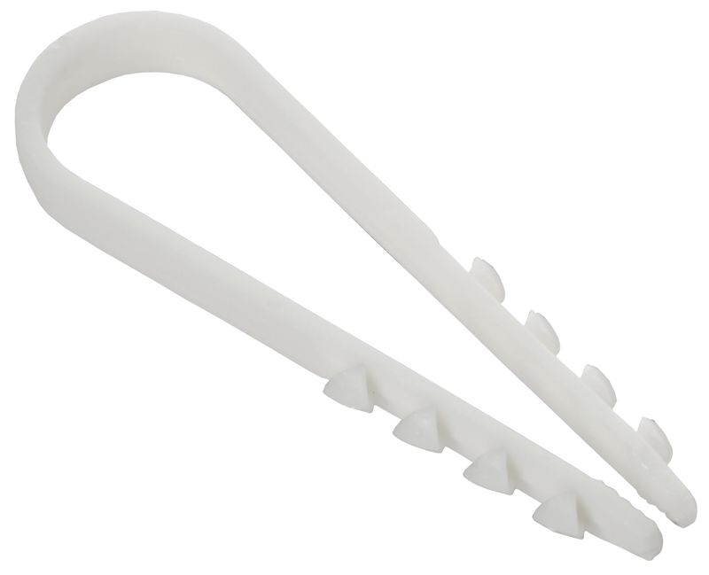 Дюбель-хомут 11х18мм для круглого кабеля нейлон бел. (уп.100шт) GENERICA UDH13-11-18-100-K01-G