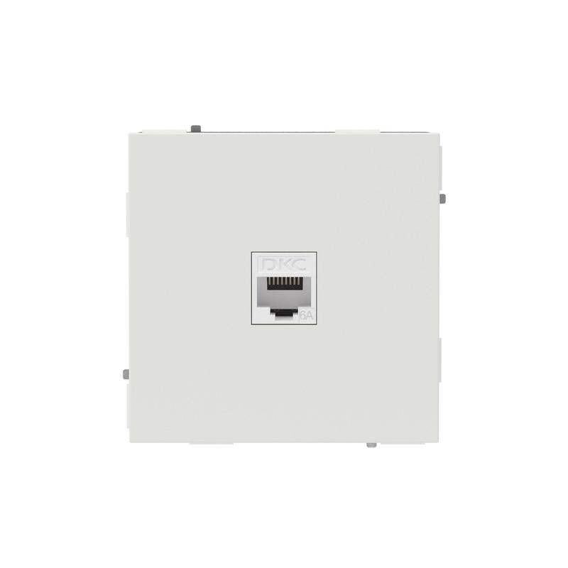Розетка компьютерная 1-м KANT RJ45 кат.6A без шторки бел. песок DKC 7010673