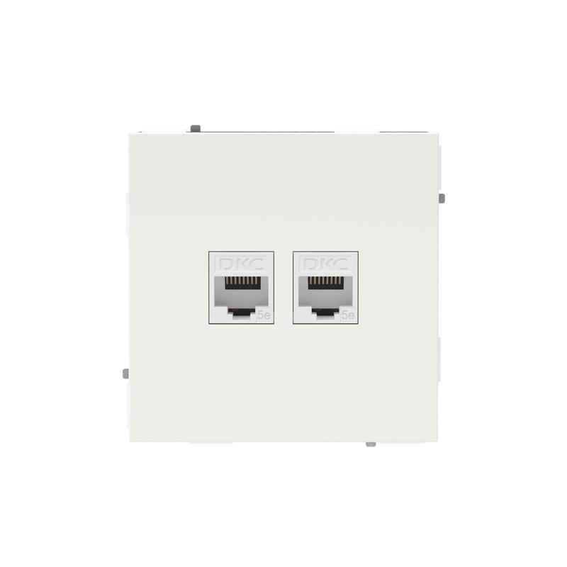 Розетка компьютерная 2-м KANT RJ45 кат.5E без шторки бел. магнолия DKC 7000664