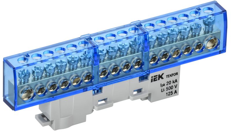 Шина нулевая N изол. на универс. держ. 8х12-16-С TEKFOR IEK TF-NN20-16-KL-K07