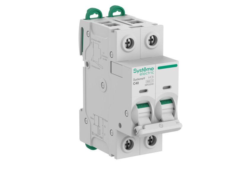 Выключатель автоматический 2п C 40А 6кА Systeme9 400В SE S9F22240