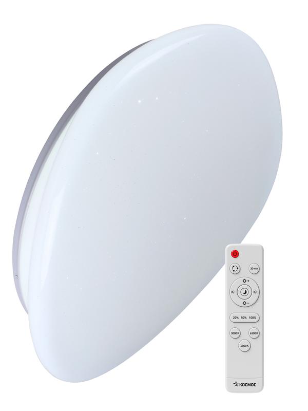 Светильник светодиодный PREMIUM STONE 75Вт 230В 3000-6500К 6000лм IP40 528х104мм настенно-потолочный управляемый с пультом ДУ КОСМОС KSSton75W