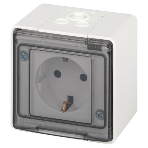 Розетка Эксперт 11-2501-01 2P+E IP55 16А-250В ОУ бел. Эра Б0063294