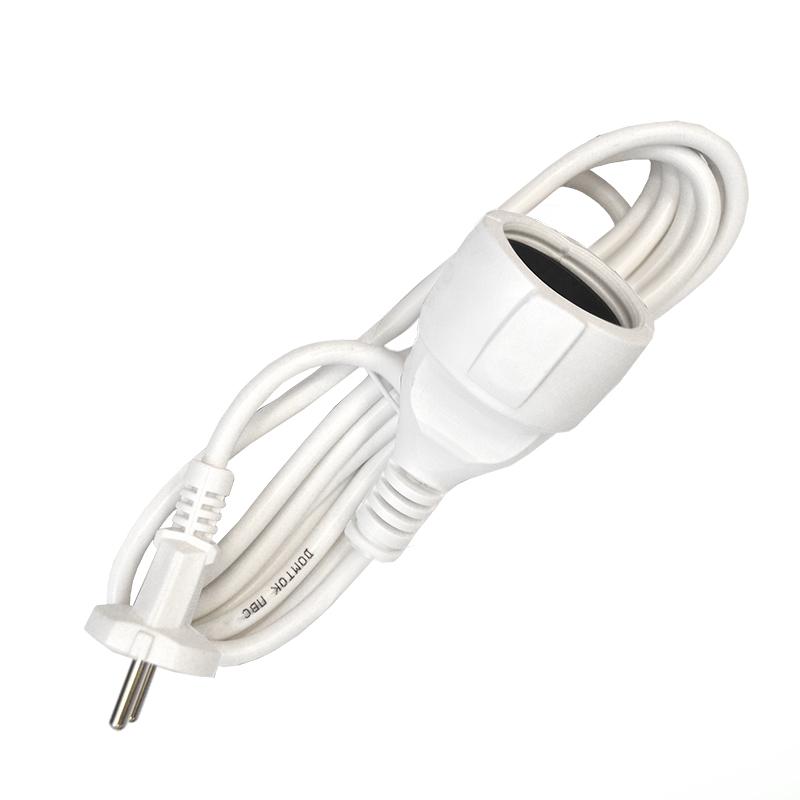 Удлинитель-шнур 1х3м без заземл. 10А IP20 ПВС 2х1 бел. DOMTOK 2336