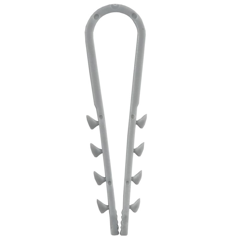 Дюбель-хомут 5х10мм для круглого кабеля нейлон сер. (уп.100шт) GENERICA UDH13-05-10-100-K03-G