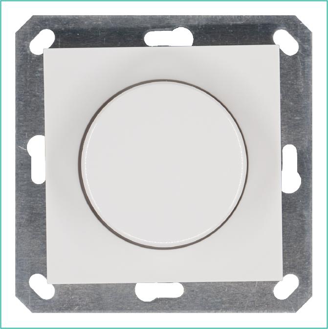 Светорегулятор поворотно-нажимной (диммер) LED 30-400Вт 1gang 2way механизм бел. глянцевый Jasmart G4012W