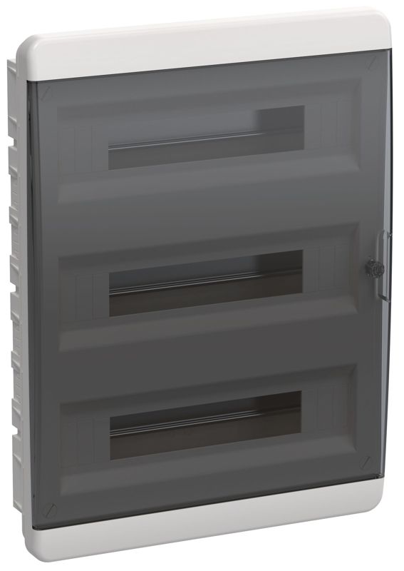 Корпус ЩРВ-П-54 TEKFOR IP41 черн. прозр. дверь пластик. IEK TF5-KP12-V-54-41-K01-K03