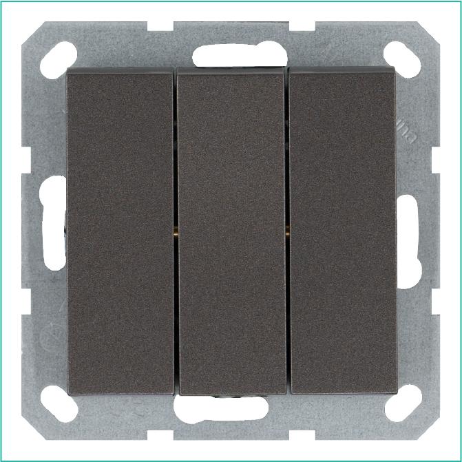 Выключатель 3-кл. 10А IP20 механизм мокко Jasmart G3031Z