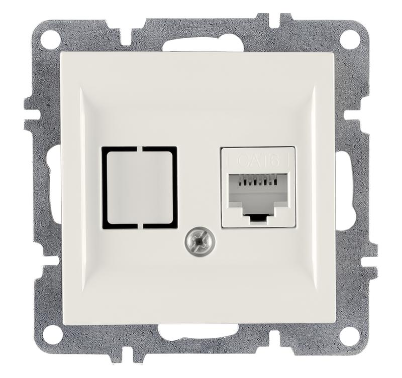 Розетка компьютерная LAVIN/KAREN RJ45 кат.6 механизм бел. ARVIA 50 01 1000 247