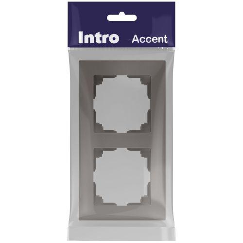 Рамка 2-м СП Accent 6-502-09 титан Intro Б0063723
