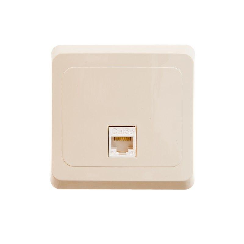 Розетка компьютерная 1-м СП Этюд RJ45 кат.5E крем. SE KOMC-001K