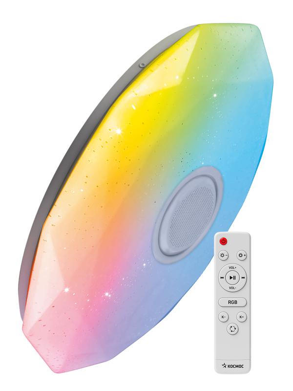 Светильник светодиодный PREMIUMt DIAMOND-MUSIC-RGB 75Вт 3000-6500К IP40 6000лм 230В 502х90мм КОСМОС KSDiamRGBmus75W