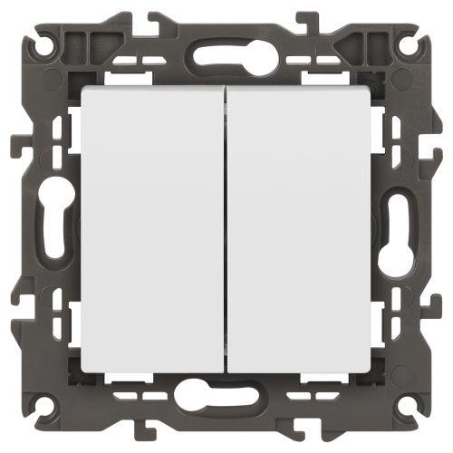 Выключатель 2-кл. Elegance 14-1104-01М 250В 10АХ матов. бел. Эра Б0065797