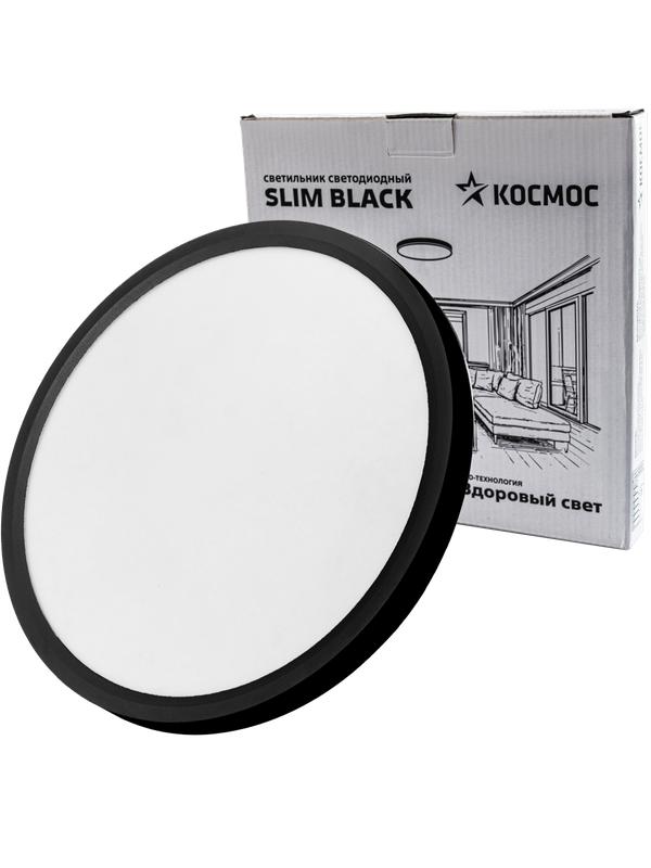 Светильник светодиодный SLIM BLACK 28Вт 4500К IP40 2398лм 230В 300х25мм КОСМОС KSlim28w_B4500K