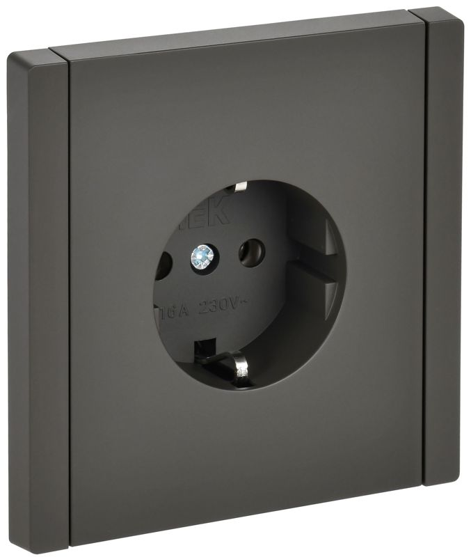 Розетка СП FORTE&PIANO FP314 16А с заземл. без защ. шторок безвинт. крепл. сер. IEK FP-R11-16-1-K03