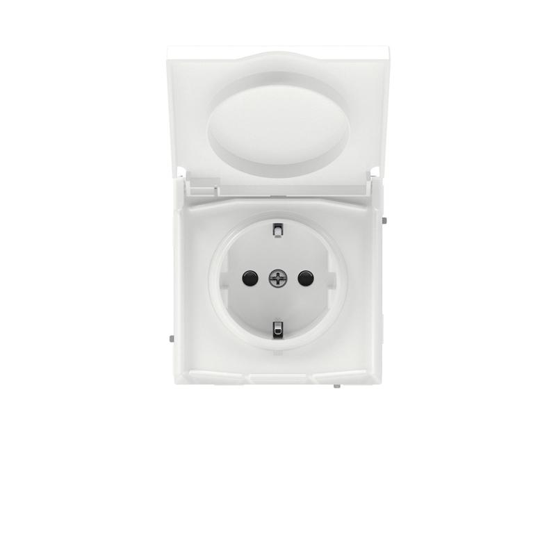 Розетка силовая KANT IP44 2P+E защ. шторки с крышкой бел. магнолия DKC 7000013