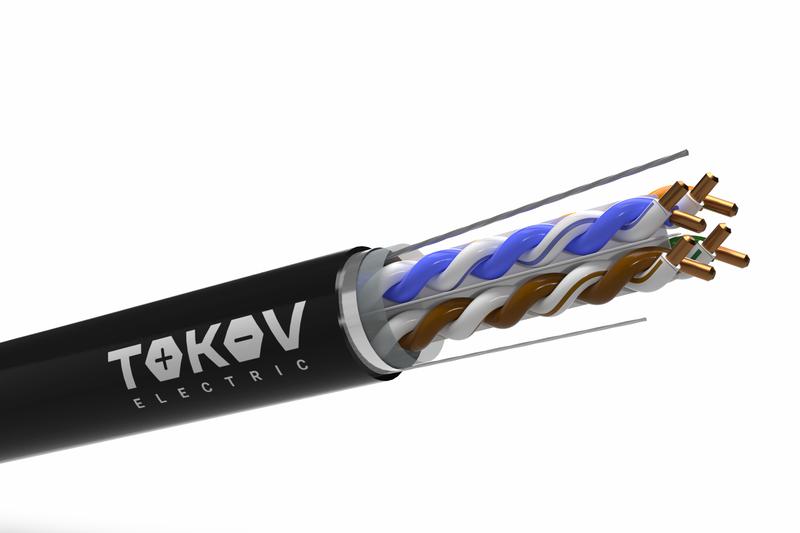 Кабель витая пара F/UTP 4х2х23AWG(0.57мм) кат.6 PE outdoor Fluke tested 305м (м) PRO TOKOV ELECTRIC TKP-C05-F-42-6-305-OD