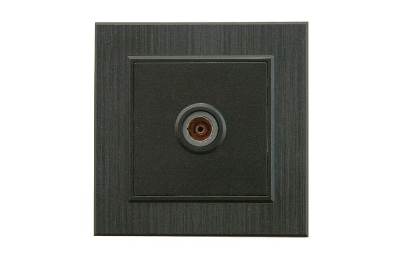 Розетка TV проходная Karea LINE STAR чер. Makel 86054007