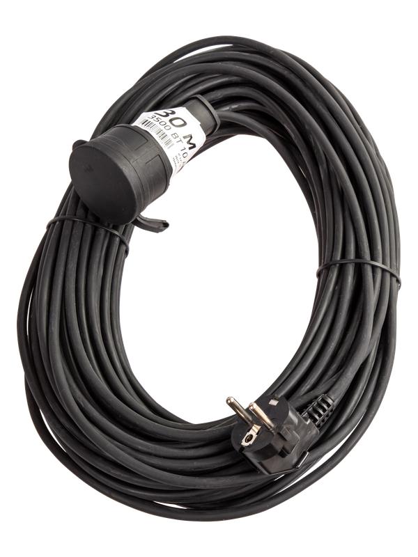 Удлинитель-шнур 1х30м 10А IP44 3500Вт 220-350В КГ 2х1.0мм каучук КОСМОС YSHKsm30m-1g(10A)KG