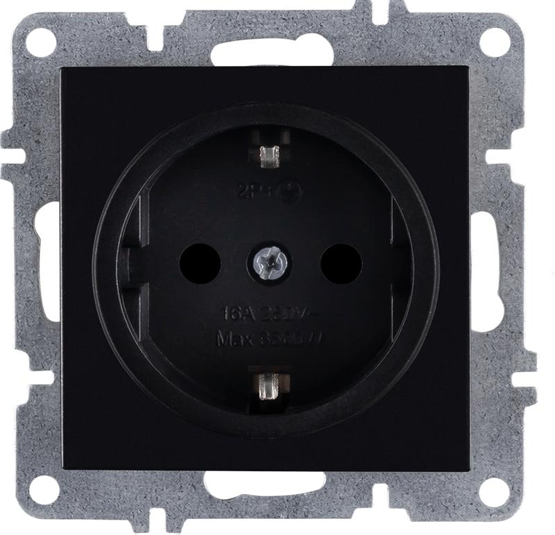 Розетка 1-м СП LAVIN/KAREN 16А IP20 с заземл. механизм черн. ARVIA 50 07 2000 217