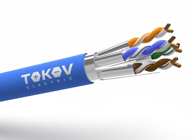 Кабель витая пара S/FTP 4х2х23AWG(0.57мм) кат.6A нг(А)-HF (LSZH) indoor Fluke Tested 305м (м) PRO TOKOV ELECTRIC TKP-C08-SF-42-6A-305-LSZH