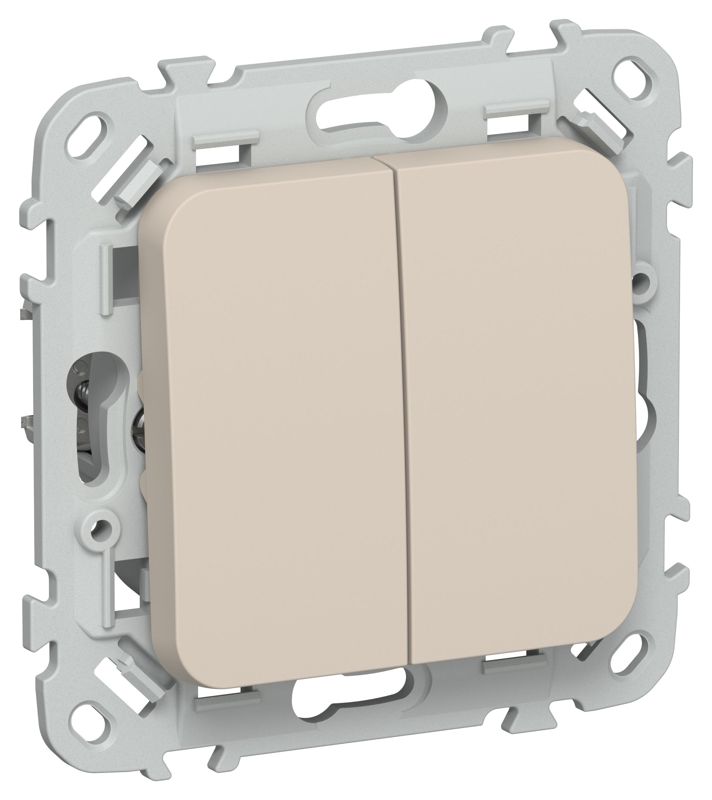 Выключатель 2-кл. СП FLITE ВС12-1-0-ФлЛ 10А механизм льняной IEK FI-V20-0-10-1-K88
