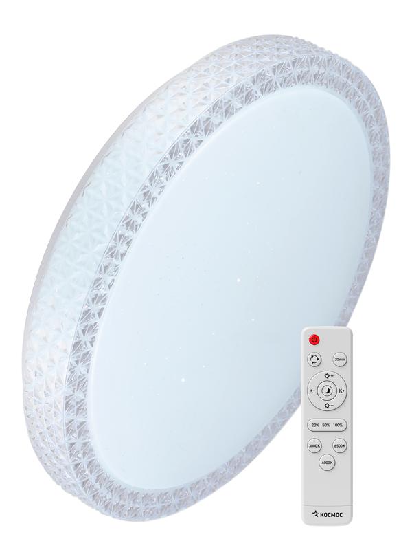 Светильник светодиодный PREMIUM SAPHIR 120Вт 230В 3000-6500К 9600лм IP40 495х115мм настенно-потолочный управляемый с пультом ДУ КОСМОС KSSaph120W